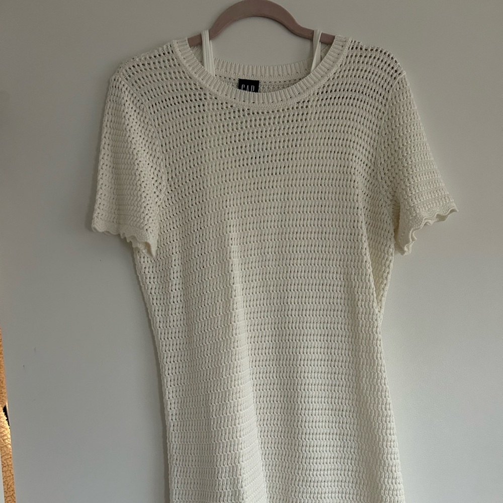 Gap crochet white dress
